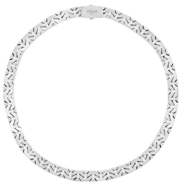 CELINE MESH NECKLACE IN STERLING SILVER WITH RHODIUM FINISH