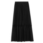 SAINT LAURENT RUFFLED SKIRT IN SILK CREPE MUSLIN