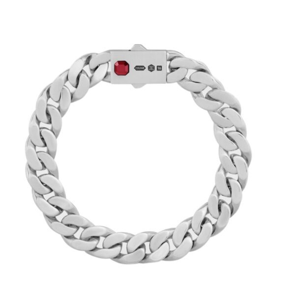 CELINE LES POINÇONS BRACELET IN STERLING SILVER AND GARNET