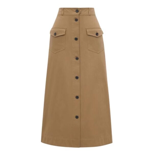 SAINT LAURENT MIDI SKIRT IN COTTON SERGE