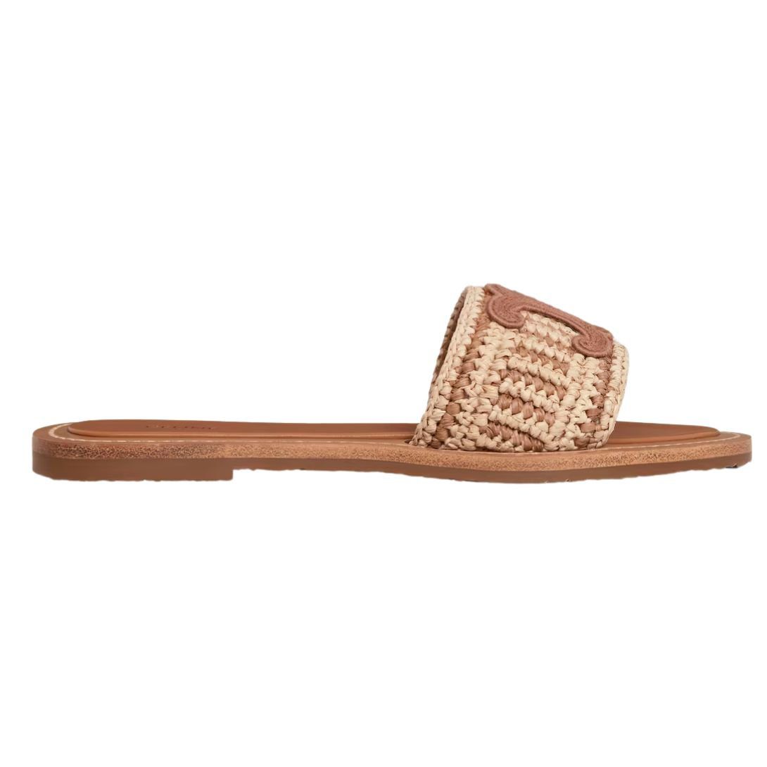 CELINE LYMPIA MULE IN RAFFIA