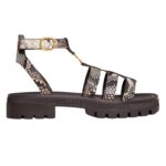 CELINE CLEA TRIOMPHE GLADIATOR SANDAL IN PYTHON STAMPED GOATSKIN