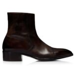 TOM FORD BURNISHED LEATHER HAINAUT ZIP BOOT