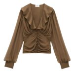 SAINT LAURENT BLOUSE IN SILK CREPE MUSLIN