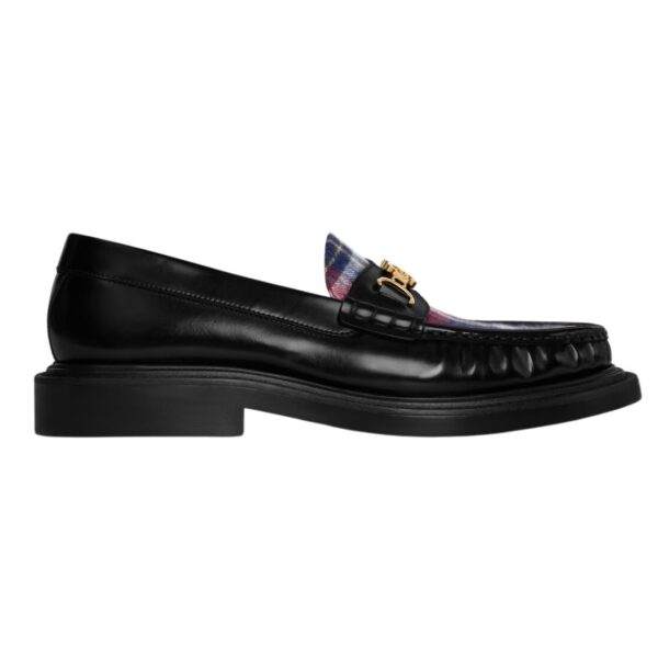 CELINE UNIVERSITÉ TRIOMPHE CHAIN LOAFER IN POLISHED BULL AND TARTAN