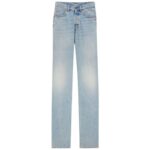 SAINT LAURENT V WAIST LONG BAGGY JEANS IN MICHIGAN BLUE DENIM