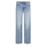 SAINT LAURENT LOW RISE JEANS IN SICILY BLUE DENIM