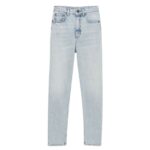 SAINT LAURENT 80S CROPPED JEANS IN LIGHT CARIBBEAN BLUE DENIM