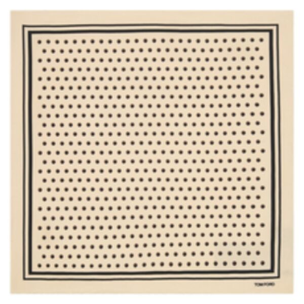 TOM FORD POLKA DOT SQUARE DESIGN POCKET SQUARE CHAMPAGNE