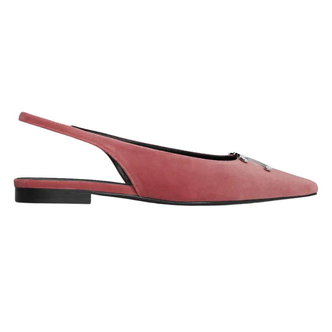 1-1220-2.jpg CELINE ALMA TRIOMPHE FLAT SLINGBACK IN VELVET