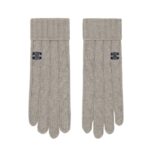 CELINE TRIOMPHE CABLE KNIT GLOVES IN CASHMERE
