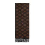 CELINE FRINGED SCARF IN MONOGRAM CASHMERE BLACK-TOFFEE