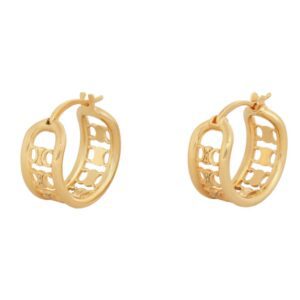 CELINE TRIOMPHE MULTI HOOPS IN BRASS WITH GOLD FINISH