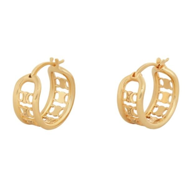 CELINE TRIOMPHE MULTI HOOPS IN BRASS WITH GOLD FINISH