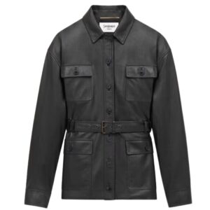 SAINT LAURENT SAHARIENNE JACKET IN SHINY LAMBSKIN