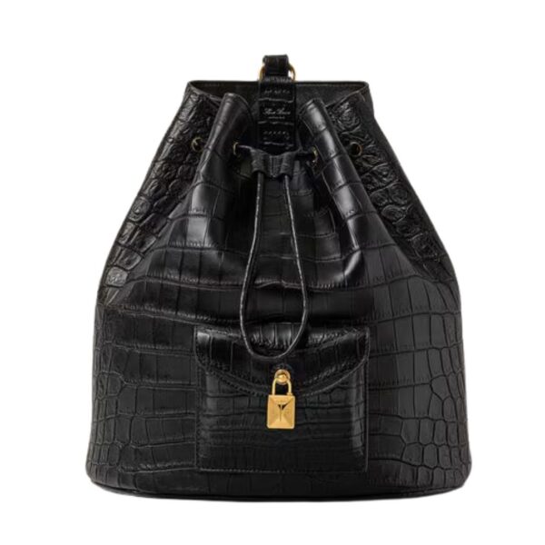 LORO PIANA EXTRA DRAWSTRING BACKPACK L27 BLACK