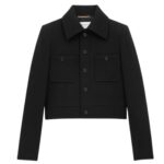 SAINT LAURENT CROPPED JACKET IN WOOL-BLEND JERSEY