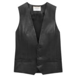 SAINT LAURENT VEST IN SHINY LAMBSKIN