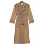 SAINT LAURENT TRENCH COAT IN CRINKLED POLYAMIDE