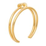 CELINE KNOT DOUBLE CUFF IN BRASS WITH GOLD FINISH