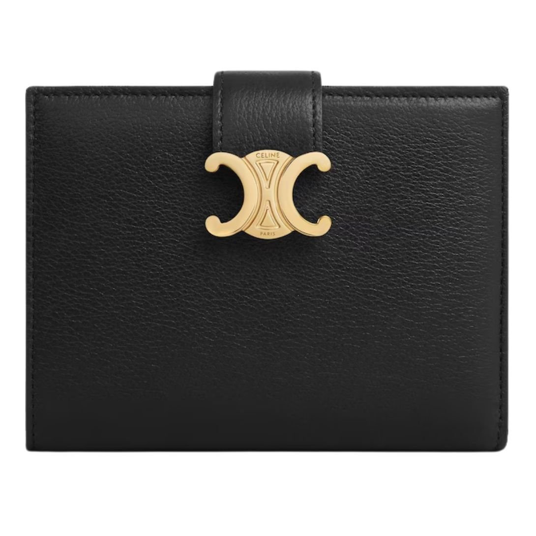 CELINE MEDIUM WALLET VICTOIRE IN TRIOMPHE CANVAS BLACK