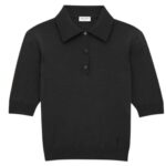SAINT LAURENT POLO SHIRT CASSANDRE IN CASHMERE WOOL AND SILK