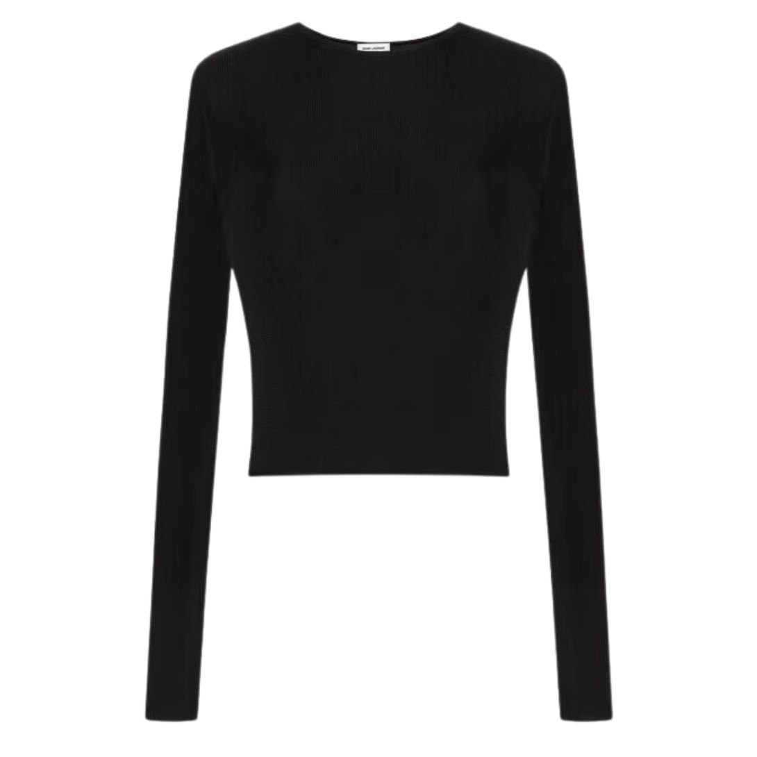 1-1304.jpg SAINT LAURENT CROPPED TOP IN RIBBED KNIT