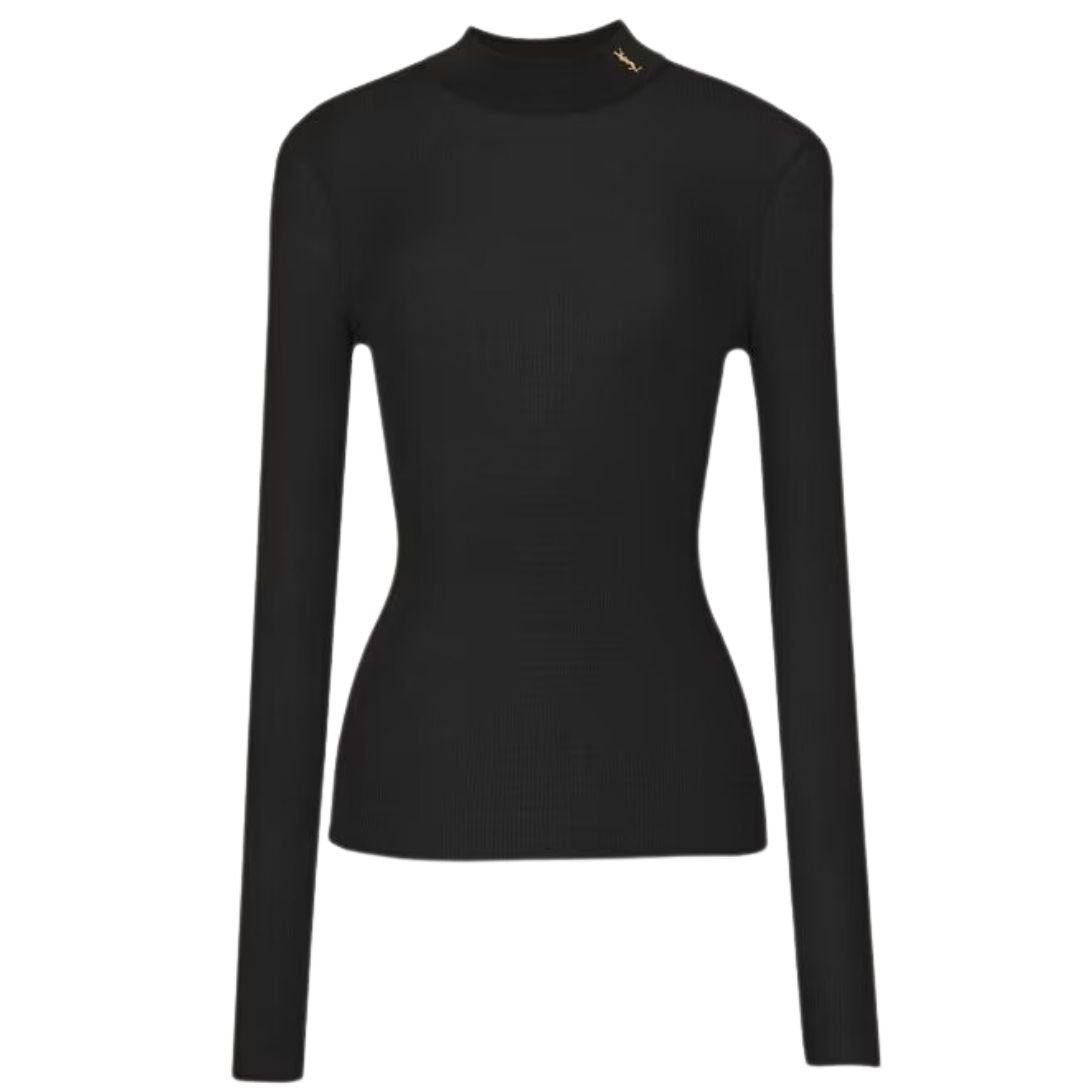 1-1306.jpg SAINT LAURENT RIBBED SWEATER CASSANDRE IN SILK