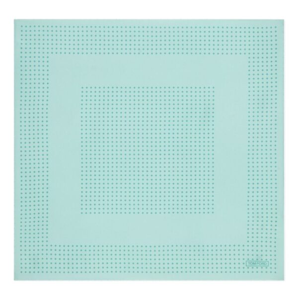 TOM FORD FRAMED POLKA DOT POCKET SQUARE AQUAMARINE - Image 2