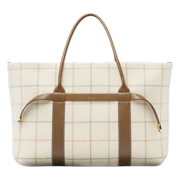 LORO PIANA LARGE GHIERA SHOPPER TARTAN