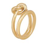CELINE KNOT DOUBLE RING IN BRASS WITH GOLD FINISH