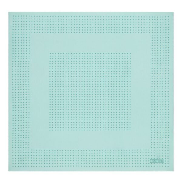 TOM FORD FRAMED POLKA DOT POCKET SQUARE LIGHT BLUE