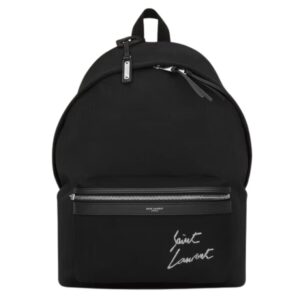 SAINT LAURENT EMBROIDERED CITY BACKPACK IN CANVAS