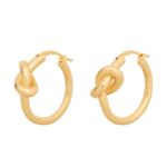 CELINE KNOT SMALL HOOPS IN BRASS WITH GOLD FINISH