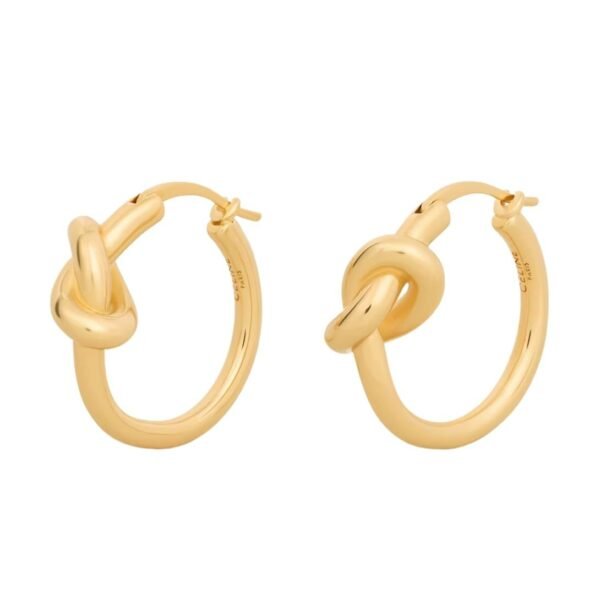 CELINE KNOT SMALL HOOPS IN BRASS WITH GOLD FINISH