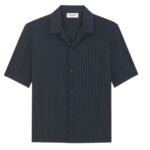 SAINT LAURENT SHIRT IN MATTE AND SHINY STRIPED SILK