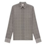 SAINT LAURENT SHIRT IN PRINCE OF WALES SILK CHARMEUSE