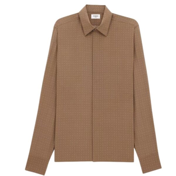 SAINT LAURENT SHIRT IN DOTTED SILK CREPE DE CHINE