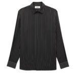 SAINT LAURENT SHIRT IN STRIPED SILK SATIN