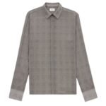 SAINT LAURENT SHIRT IN PRINCE OF WALES SILK CHARMEUSE