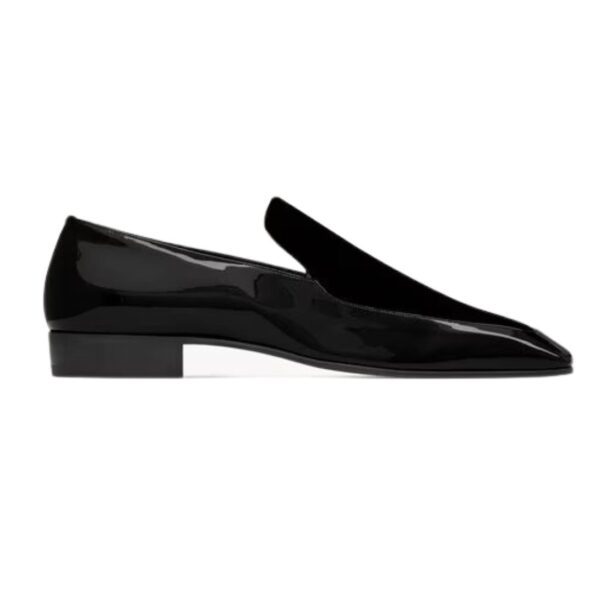 SAINT LAURENT GABRIEL LOAFERS IN PATENT LEATHER AND VELVET