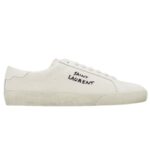 SAINT LAURENT COURT CLASSIC SL/06 EMBROIDERED SNEAKERS IN CANVAS AND LEATHER