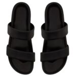 SAINT LAURENT NICHOLS SLIDES IN SMOOTH LEATHER