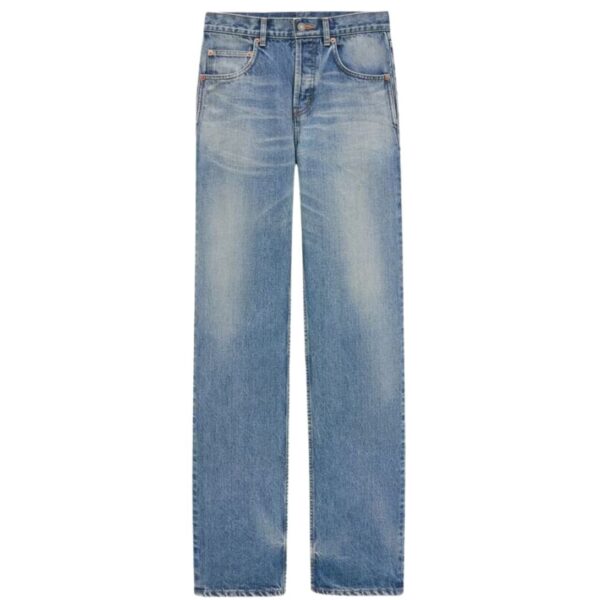 SAINT LAURENT BAGGY JEANS IN BENJAMIN BLUE DENIM