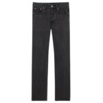 SAINT LAURENT LOOSE FIT JEANS IN USED BLACK DENIM