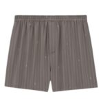 SAINT LAURENT CASSANDRE SHORTS IN STRIPED SILK CREPE DE CHINE