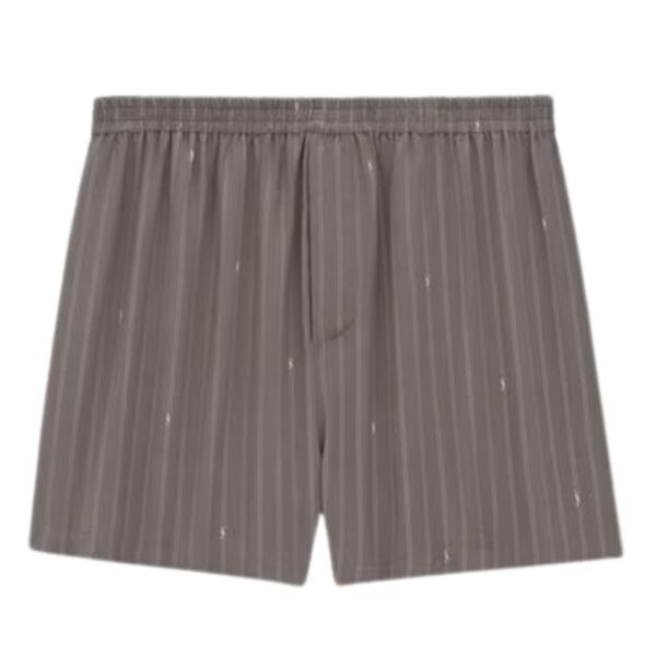 SAINT LAURENT CASSANDRE SHORTS IN STRIPED SILK CREPE DE CHINE