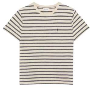 SAINT LAURENT CASSANDRE T-SHIRT IN STRIPED JERSEY