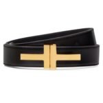 TOM FORD SMOOTH LEATHER DOUBLE T BELT