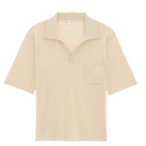 SAINT LAURENT POLO SHIRT CASSANDRE IN WOOL